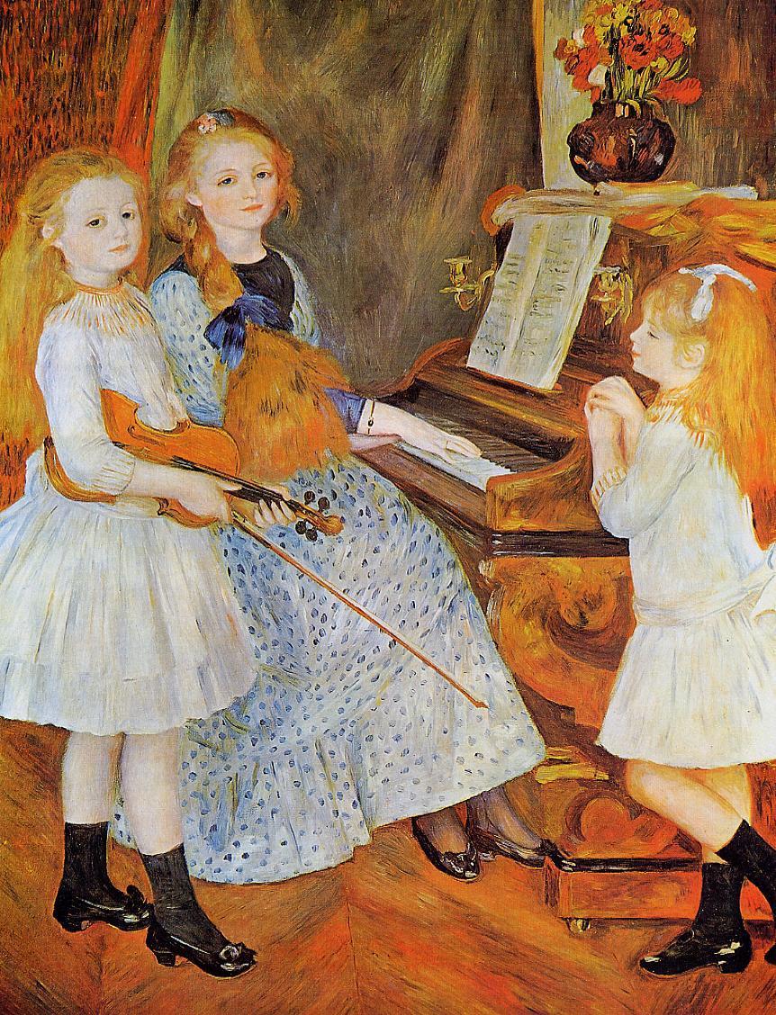 The Daughters of Catulle Mendes - Pierre-Auguste Renoir painting on canvas